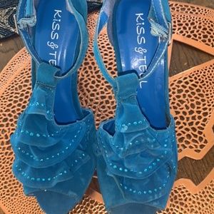 Kiss & Tell blue high heels